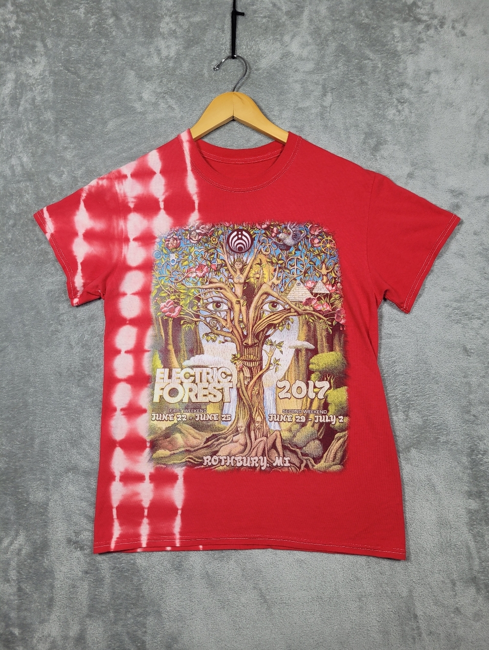 Electric Forest Red Tie Dye Size Small T Shirt 2017 Rothbury